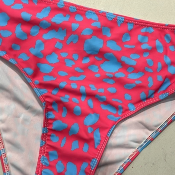 Bikini two piece leopard print pink blue women’s‎ large - Picture 3 of 8